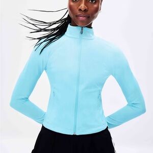 Athleta Salutation Crop Jacket, small, aqua